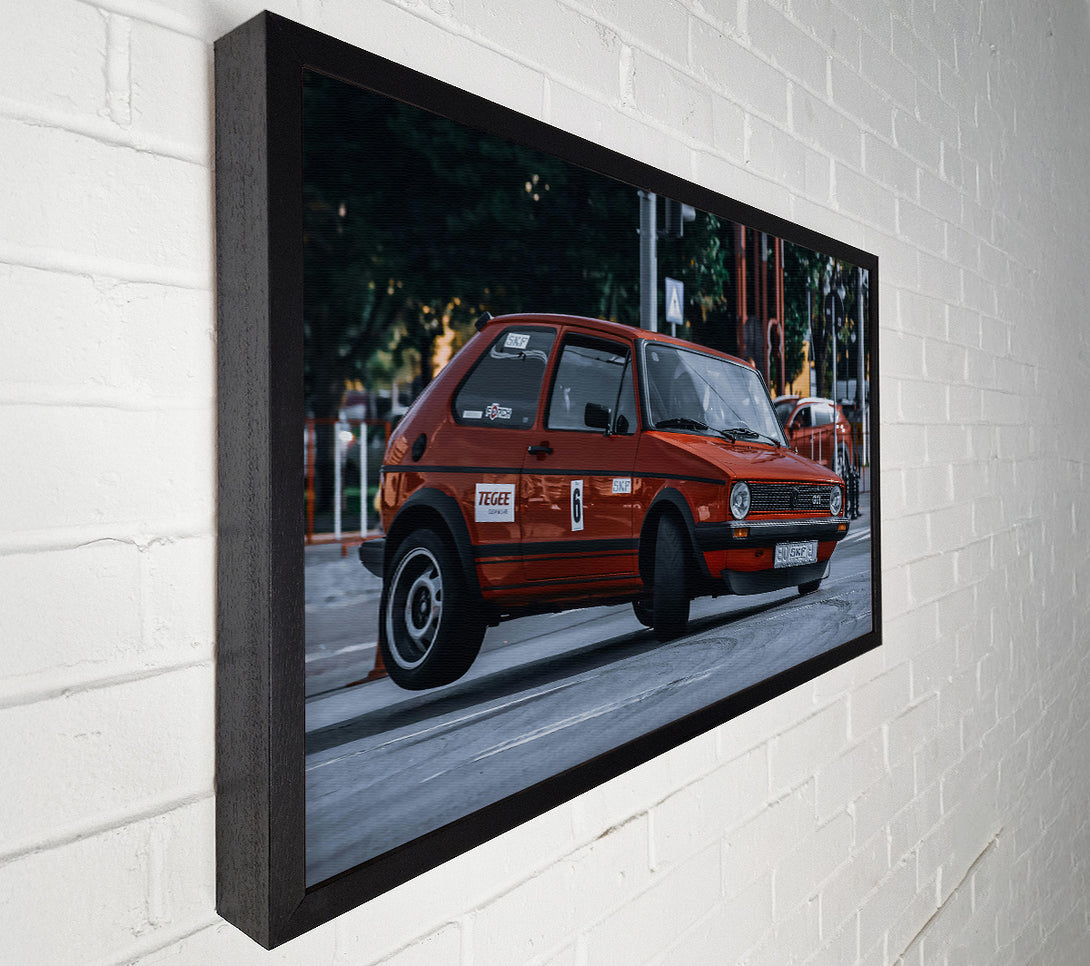  A Canvas Print of Crimson Gti Drifting Canvas Wall Art