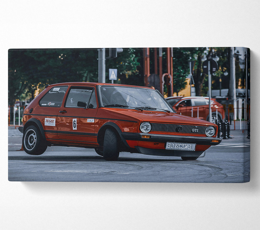  A Canvas Print of Crimson Gti Drifting Canvas Wall Art