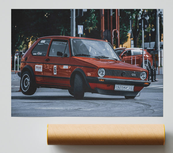Crimson Gti Drifting Poster