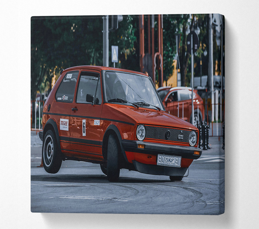  A Canvas Print of Crimson Gti Drifting Canvas Wall Art