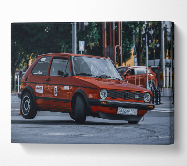  A Canvas Print of Crimson Gti Drifting Canvas Wall Art