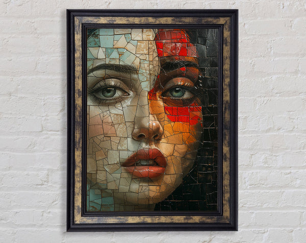 Mosaic Face Framed Print