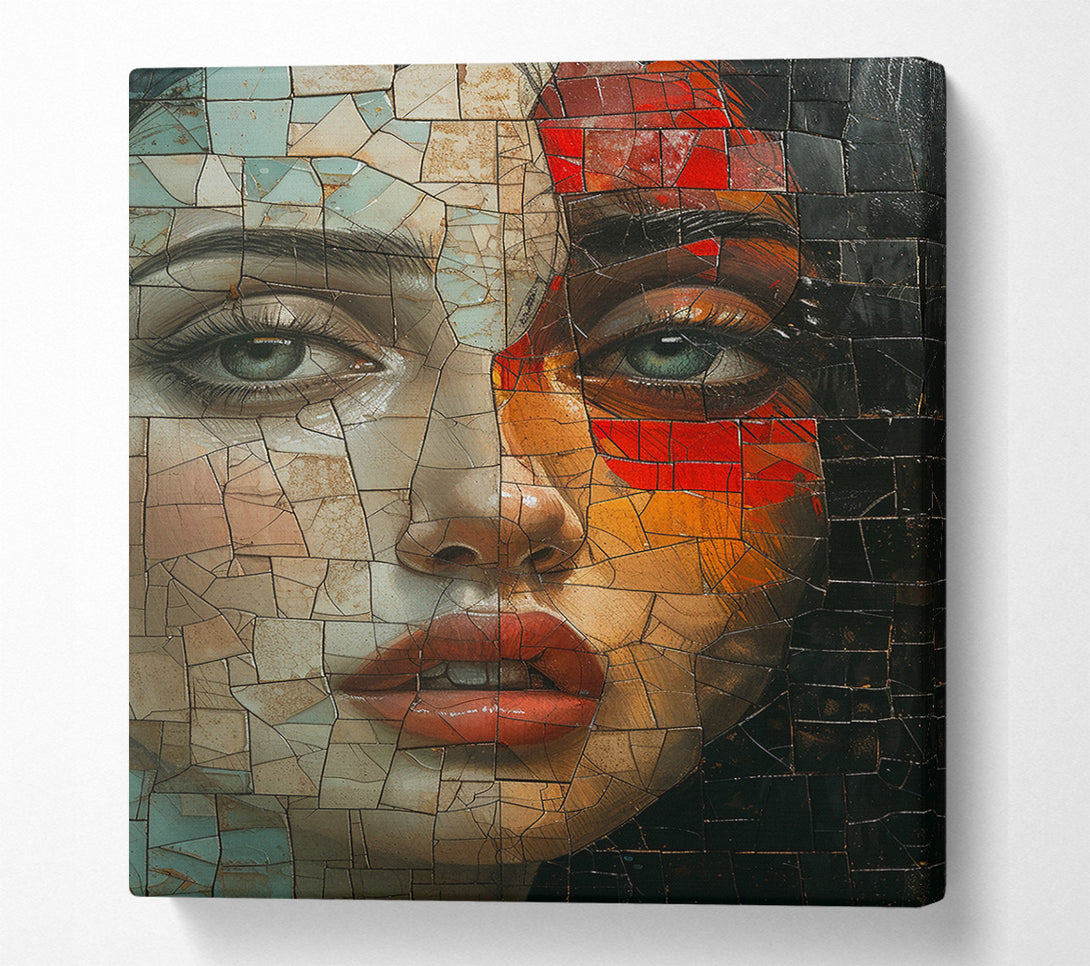  A Canvas Print of Mosaic Face Canvas Wall Art