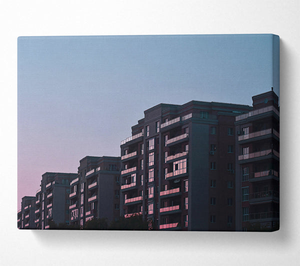  A Canvas Print of Pink Sunset Silhouettes Canvas Print