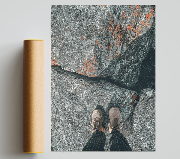 Orange Stone Steps Giclee Print