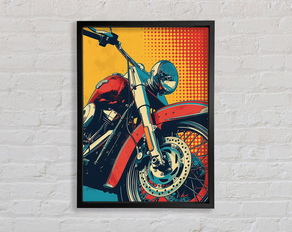Motocycle Halftone Framed Print