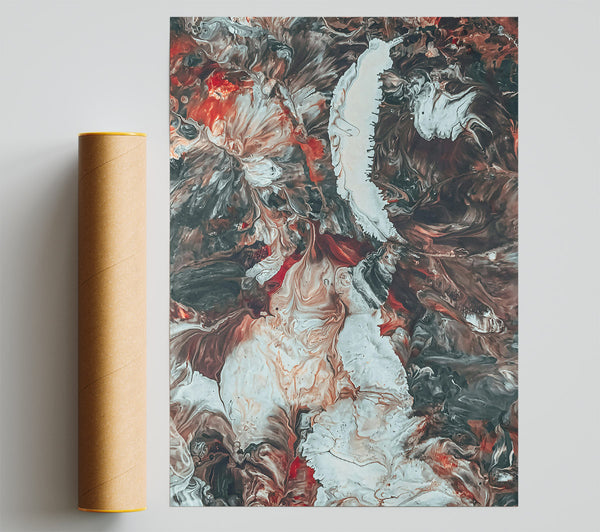 White On Crimson Flows Poster