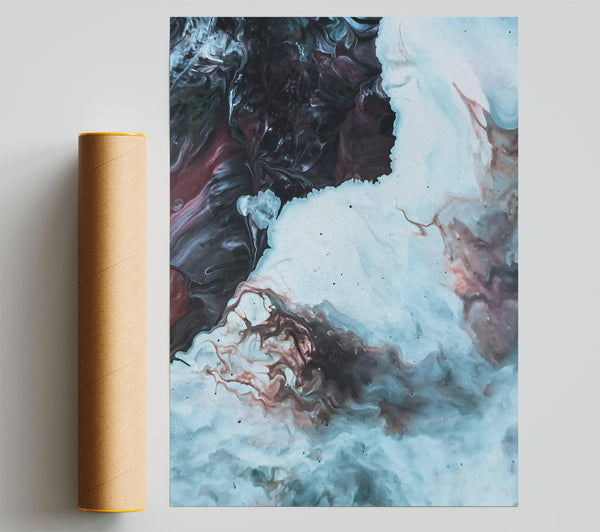 Pale Blue Marbling Giclee Print