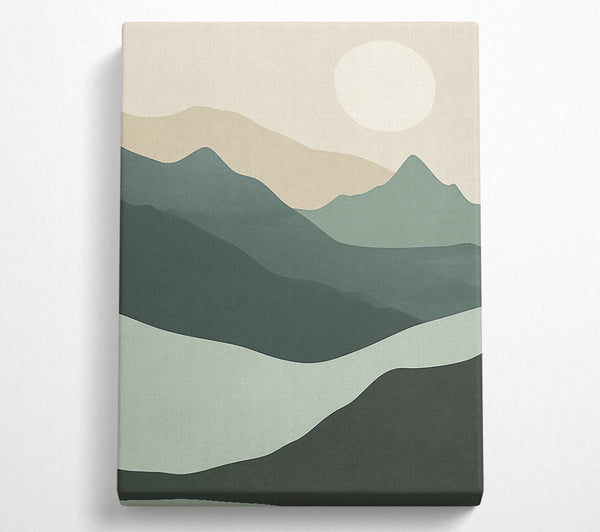  A Canvas Print of Mountain And Sun Landscape Canvas Wall Art