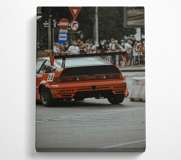  A Canvas Print of Red Honda Crx Drift Canvas Wall Art