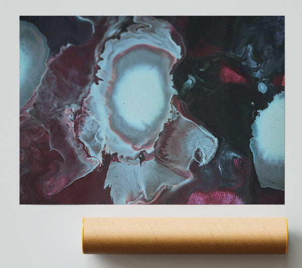 Crimson And Teal Swirls Giclee Print