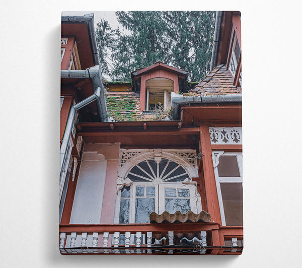  A Canvas Print of Red Roofed Windows Canvas Wall Art