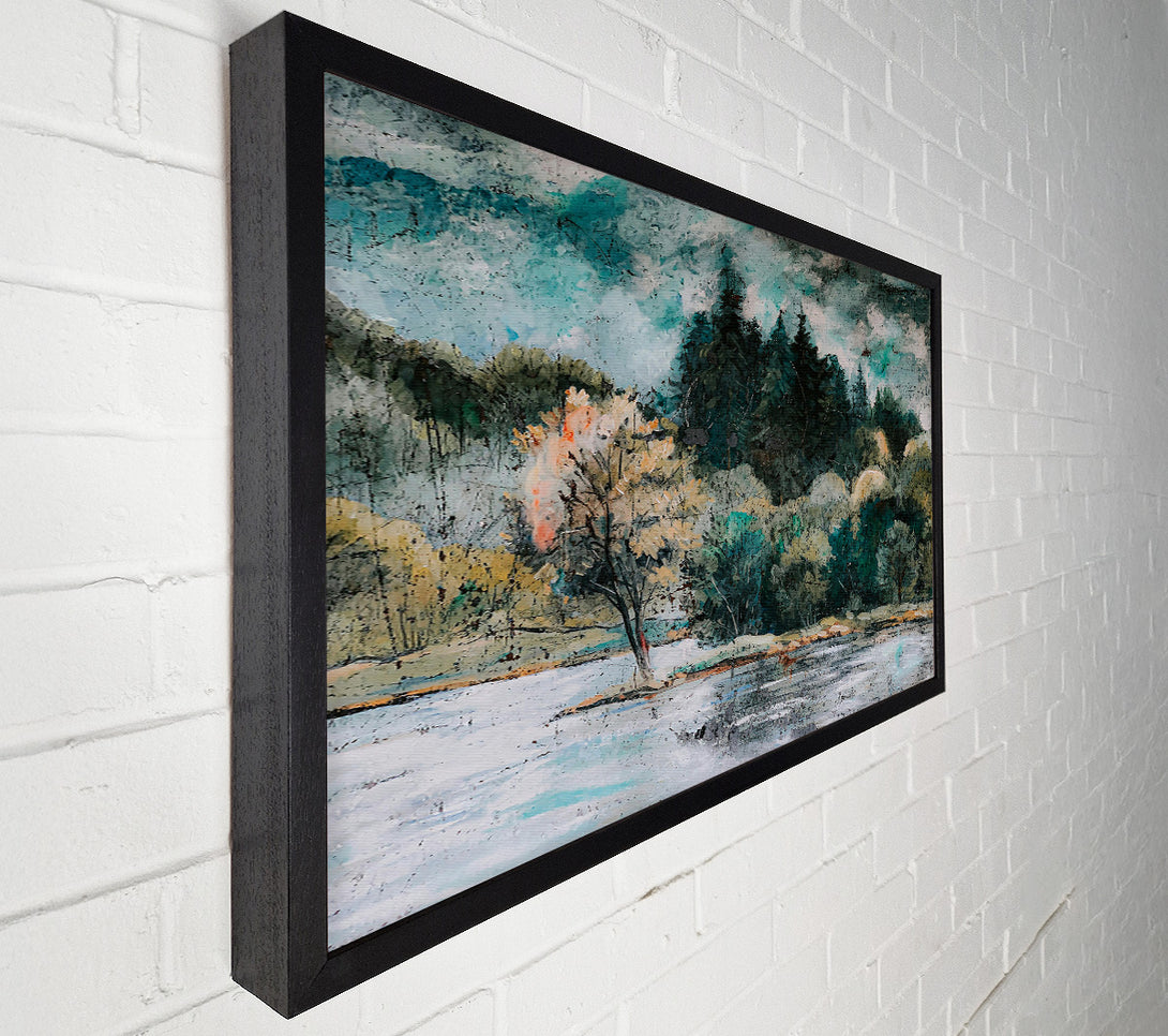  A Canvas Print of Teal Lake Reflections Canvas Art