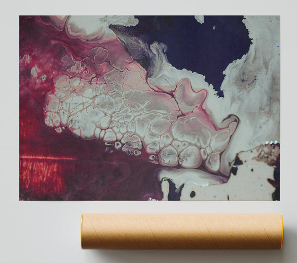 Crimson Silver Flow Print