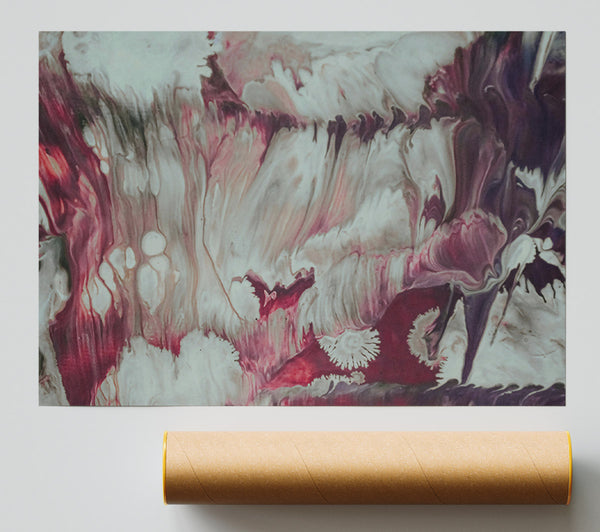 Crimson Swirls In White Giclee Print