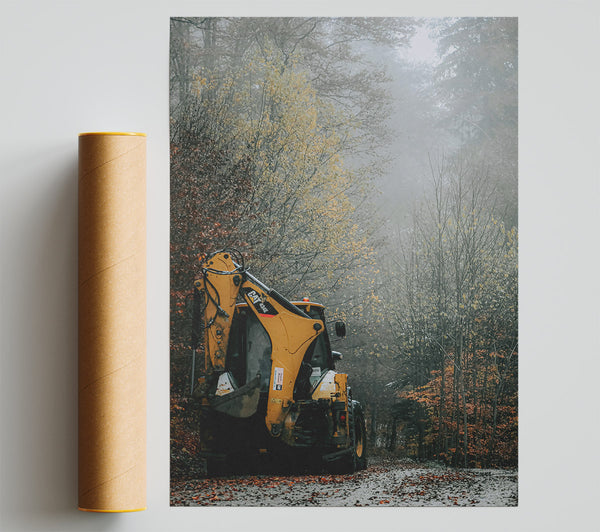 Yellow Digger In Fog Giclee Print
