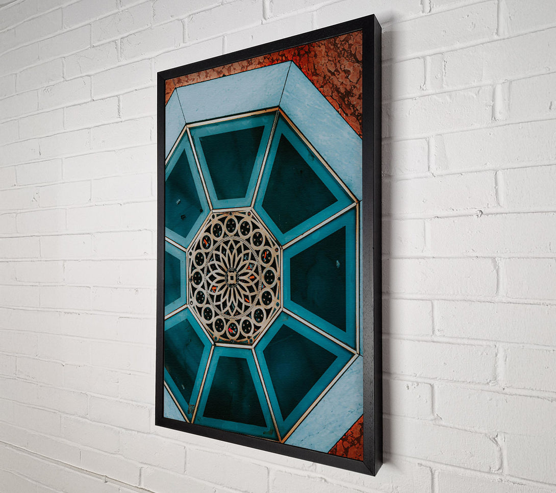  A Canvas Print of Teal Octagonal Design Canvas Print