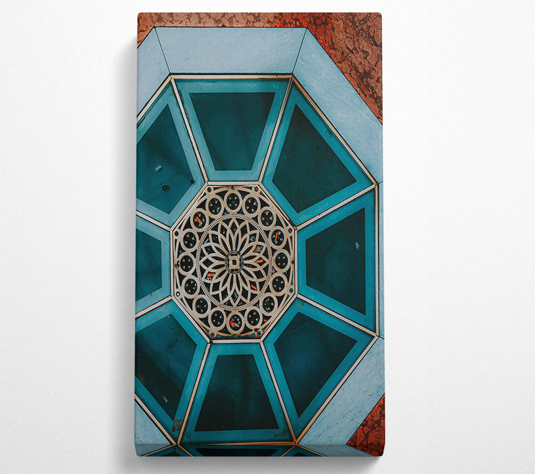  A Canvas Print of Teal Octagonal Design Canvas Print