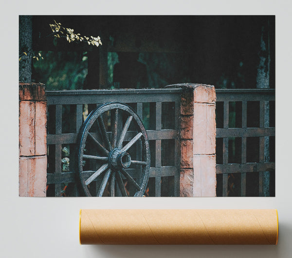 Rustic Brown Wheel Poster