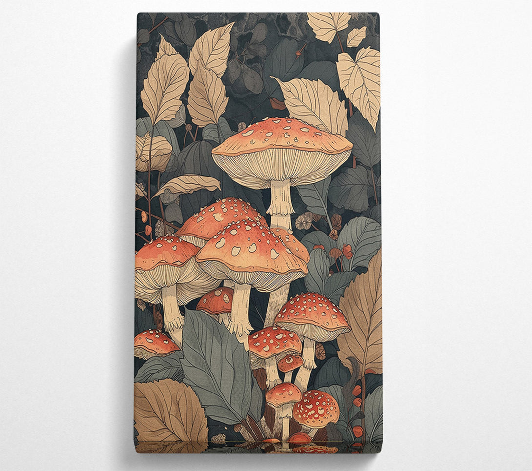  A Canvas Print of Mushrooms And Leaves Canvas Art