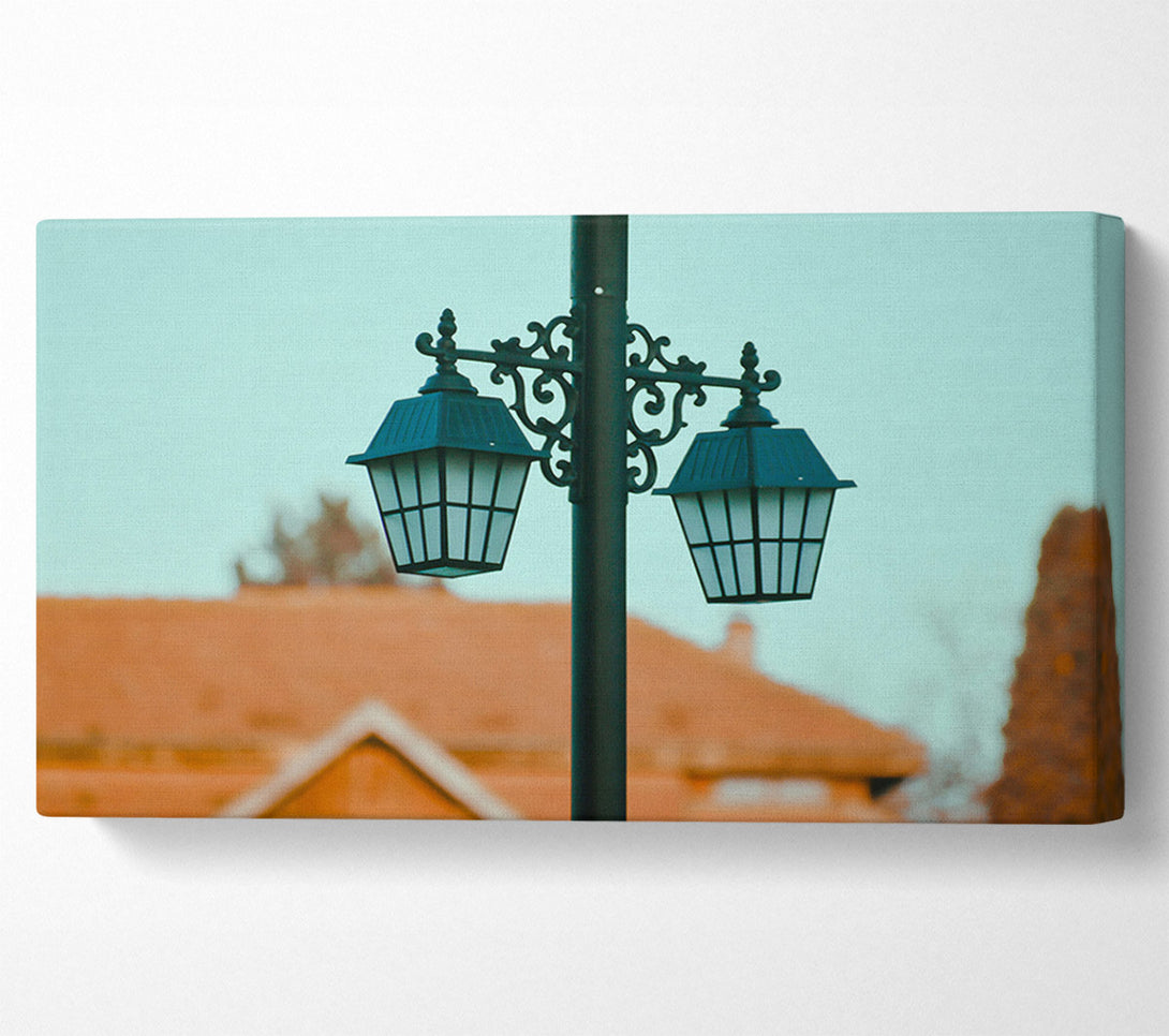  A Canvas Print of Blue Dusk Street Lights Canvas Print