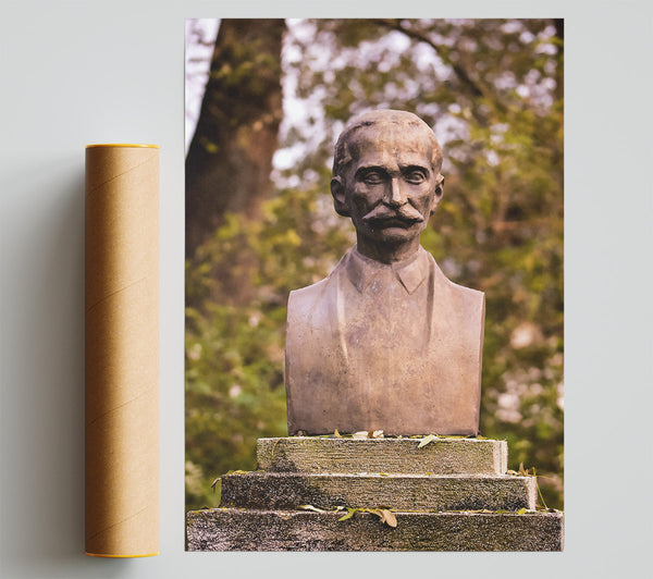 Bronze Man In Autumn Print