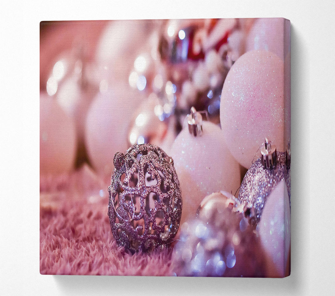  A Canvas Print of Pink Glittering Orbs Canvas Art