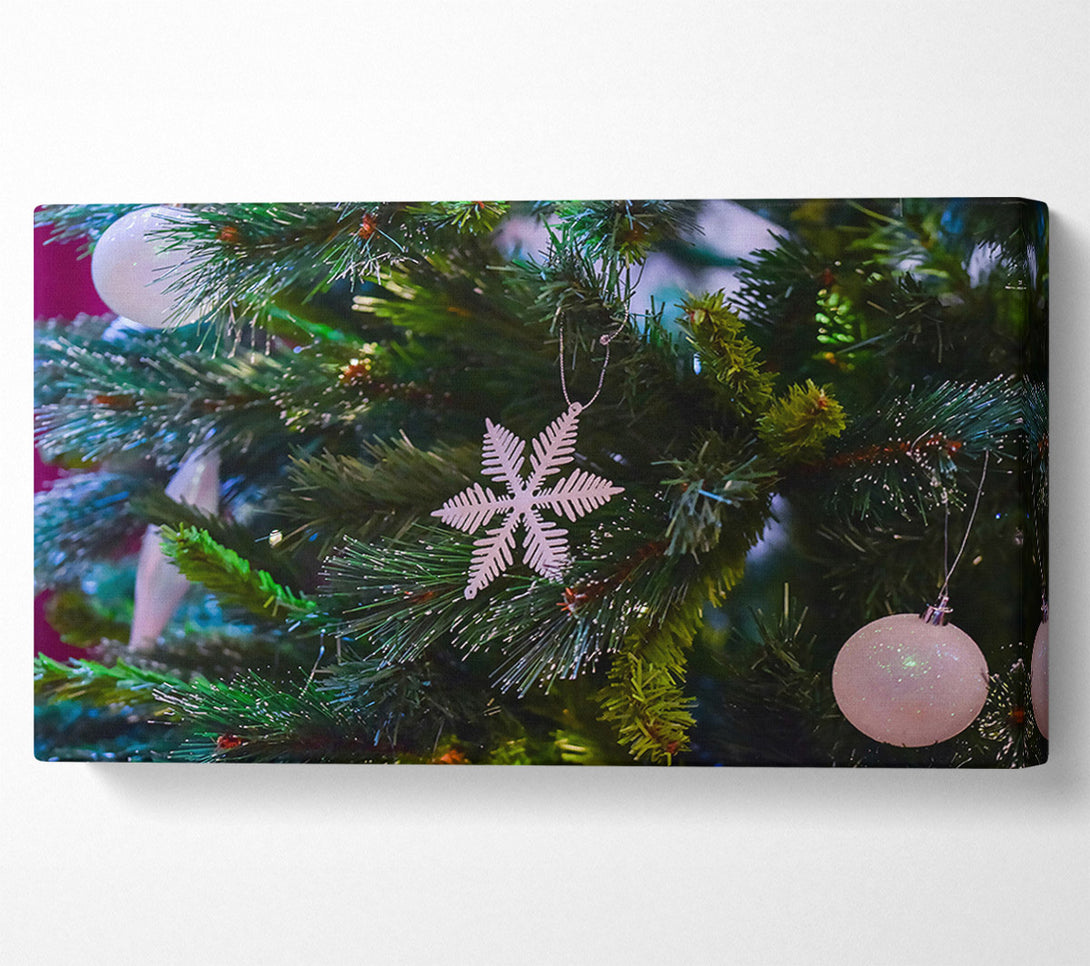  A Canvas Print of White Snowflake Ornament Canvas Wall Art