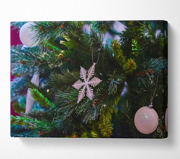  A Canvas Print of White Snowflake Ornament Canvas Wall Art