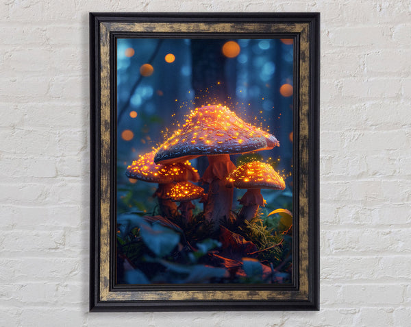 Mystical Mushroom Glow Framed Print