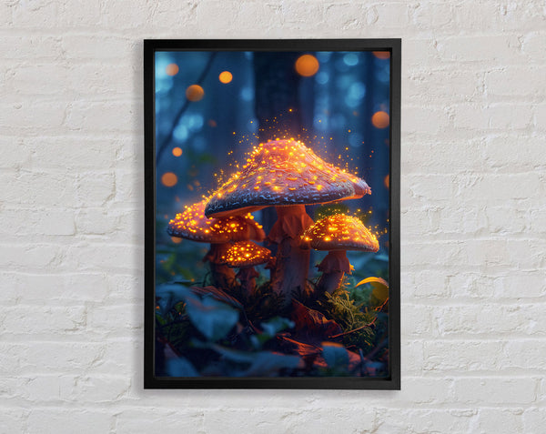 Mystical Mushroom Glow Framed Print