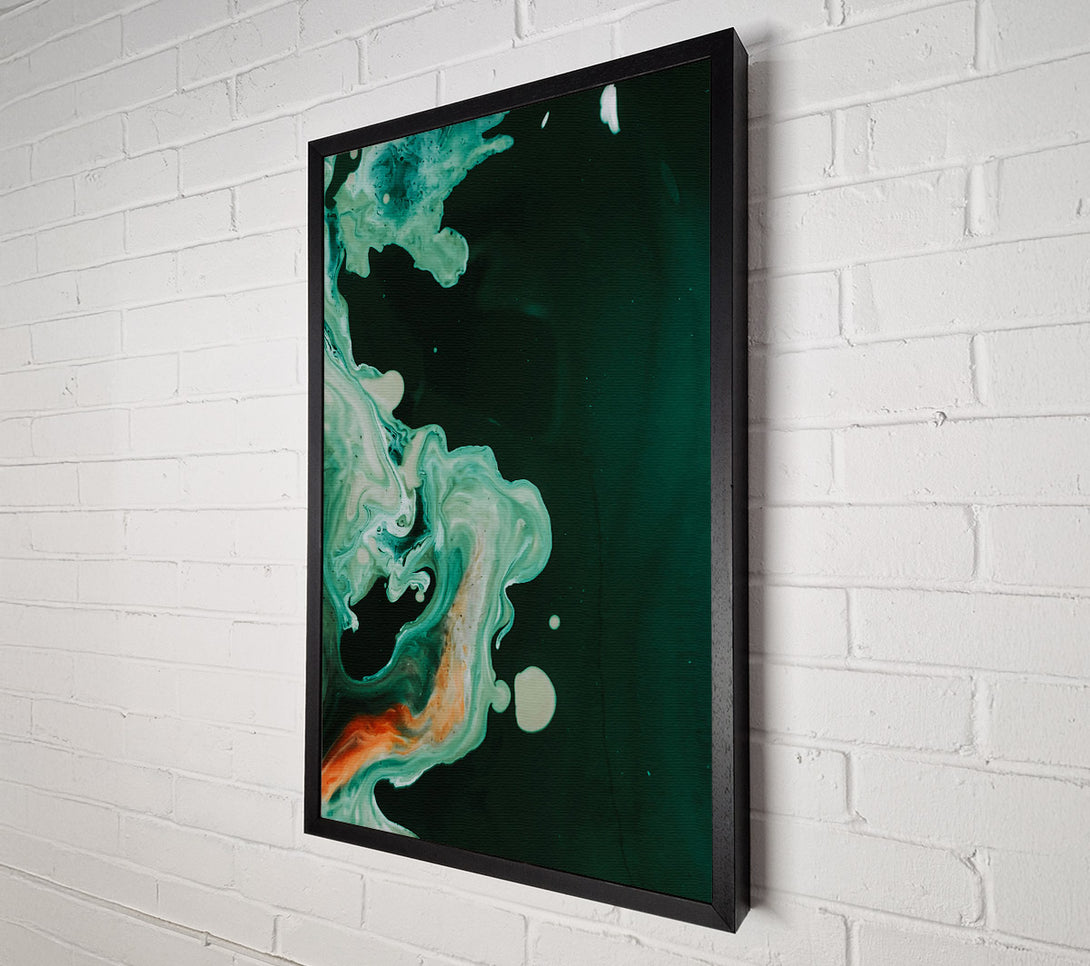  A Canvas Print of Emerald Swirls And Splashes Canvas Art