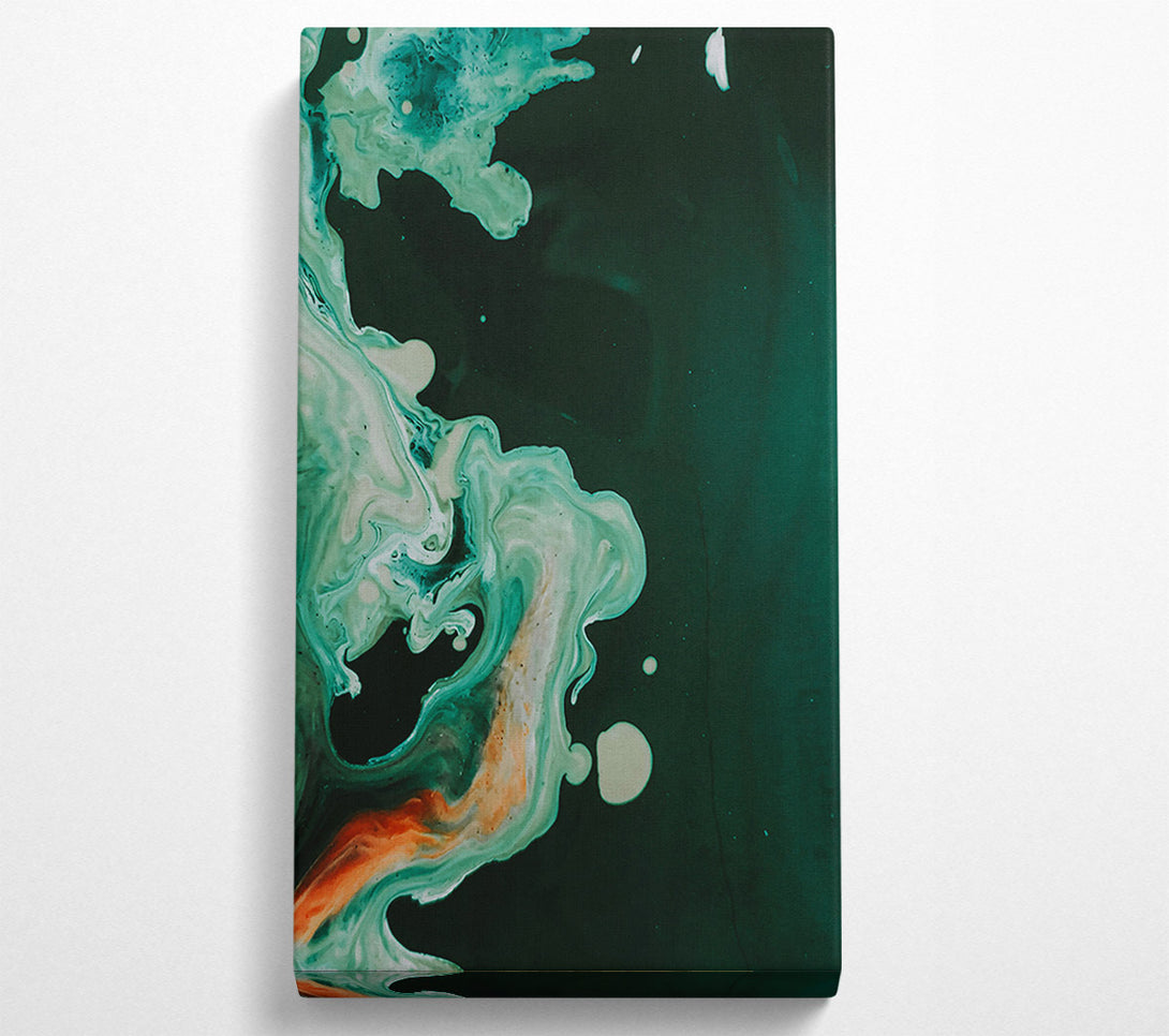  A Canvas Print of Emerald Swirls And Splashes Canvas Art