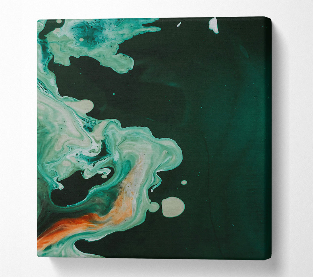  A Canvas Print of Emerald Swirls And Splashes Canvas Art