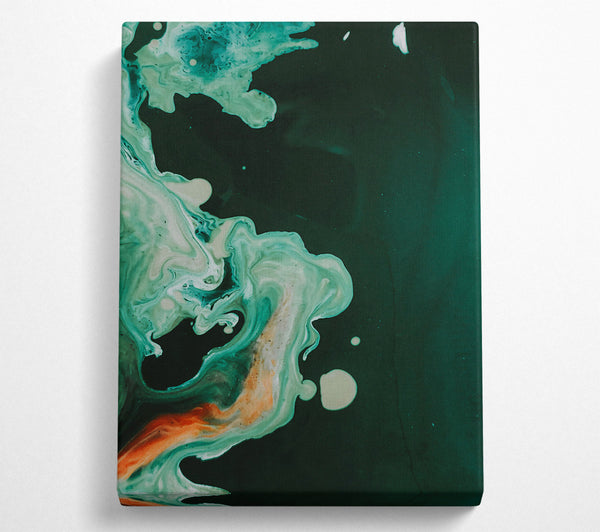  A Canvas Print of Emerald Swirls And Splashes Canvas Art
