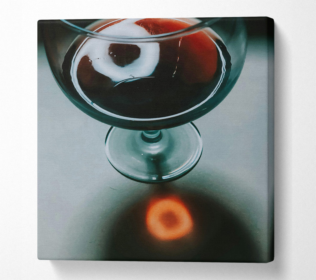  A Canvas Print of Crimson Glass Reflection Canvas Print