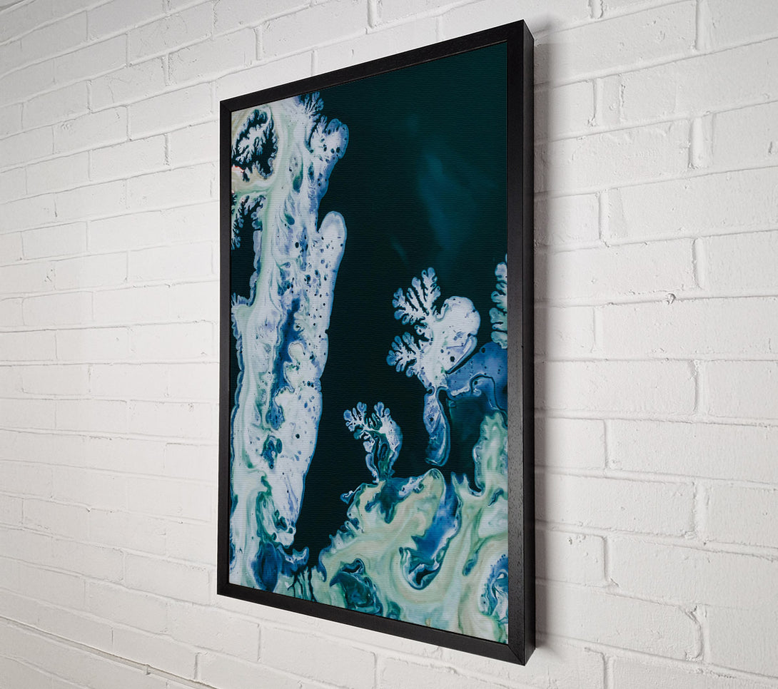  A Canvas Print of Azure Swirling Shapes Canvas Art