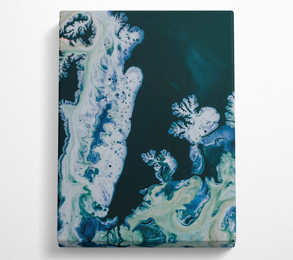  A Canvas Print of Azure Swirling Shapes Canvas Art