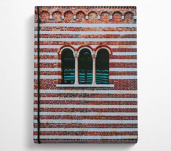  A Canvas Print of Red Brick Arched Window Canvas Print