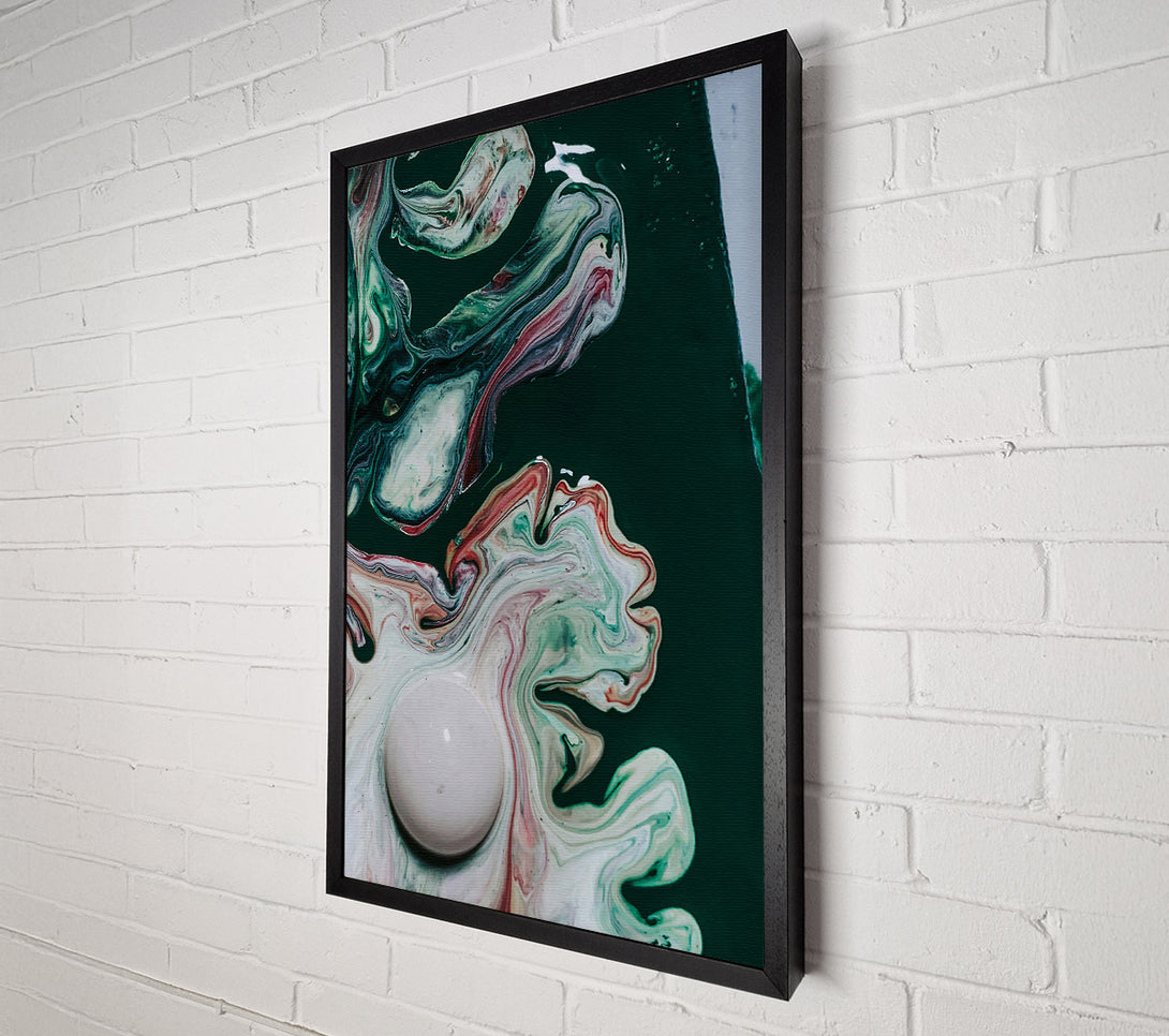  A Canvas Print of Emerald Swirls And Drops Canvas Art