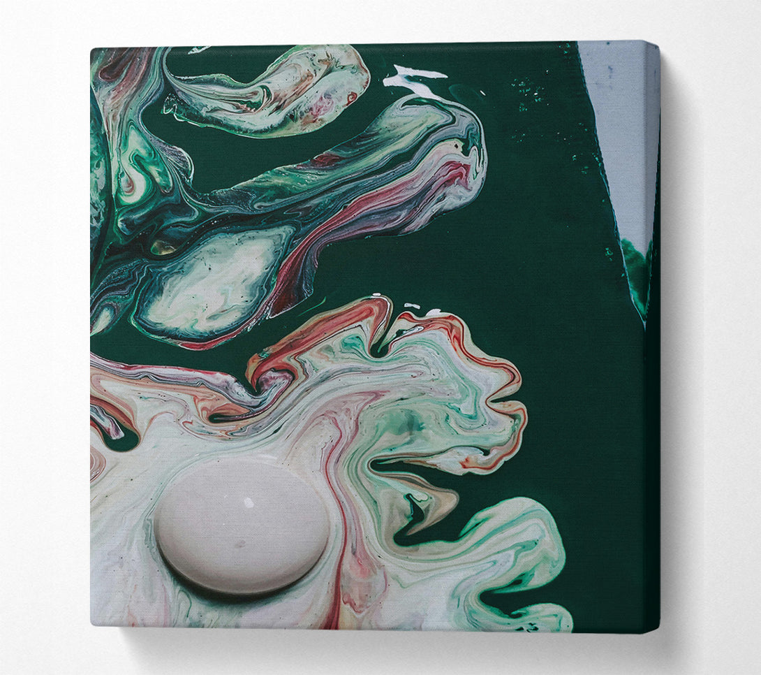  A Canvas Print of Emerald Swirls And Drops Canvas Art