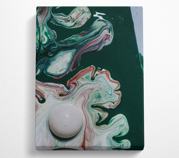  A Canvas Print of Emerald Swirls And Drops Canvas Art