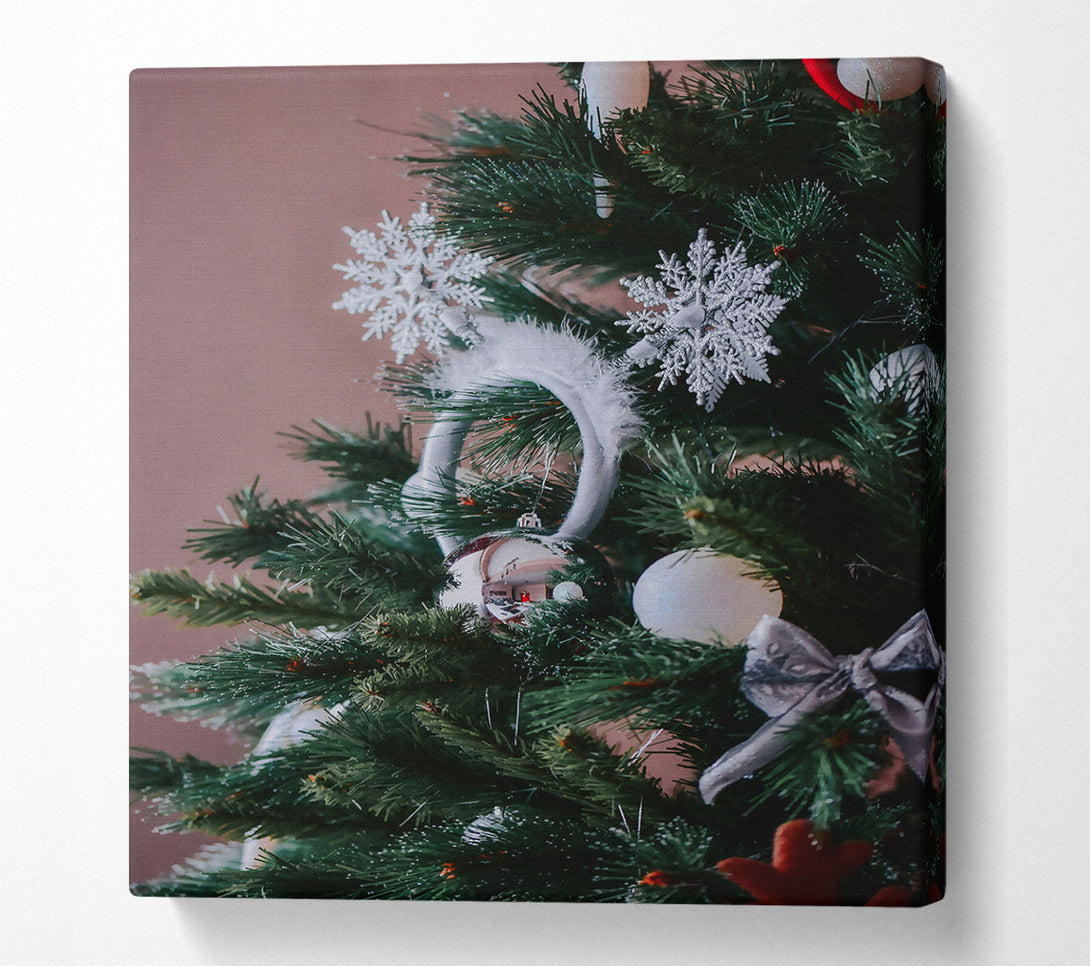  A Canvas Print of Silver Festive Reflections Canvas Wall Art