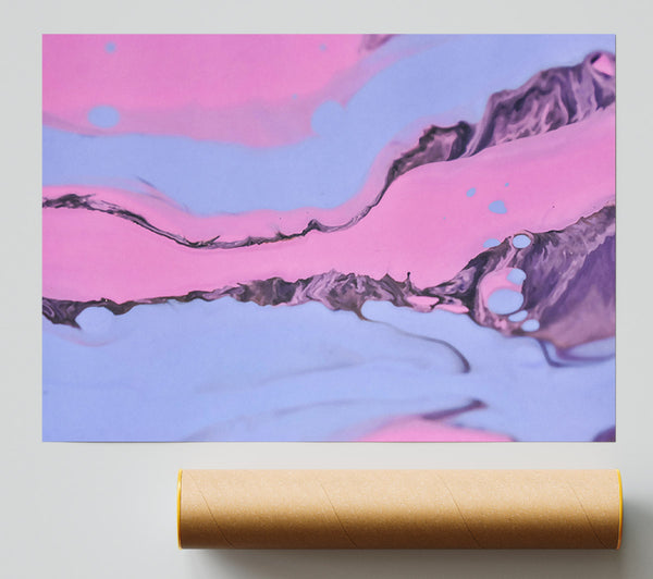 Pink Swirls And Waves Poster