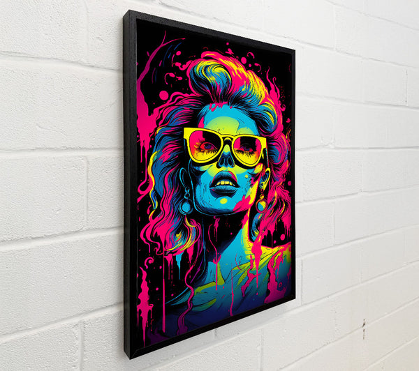 Neon Cyberpunk Girl Splash