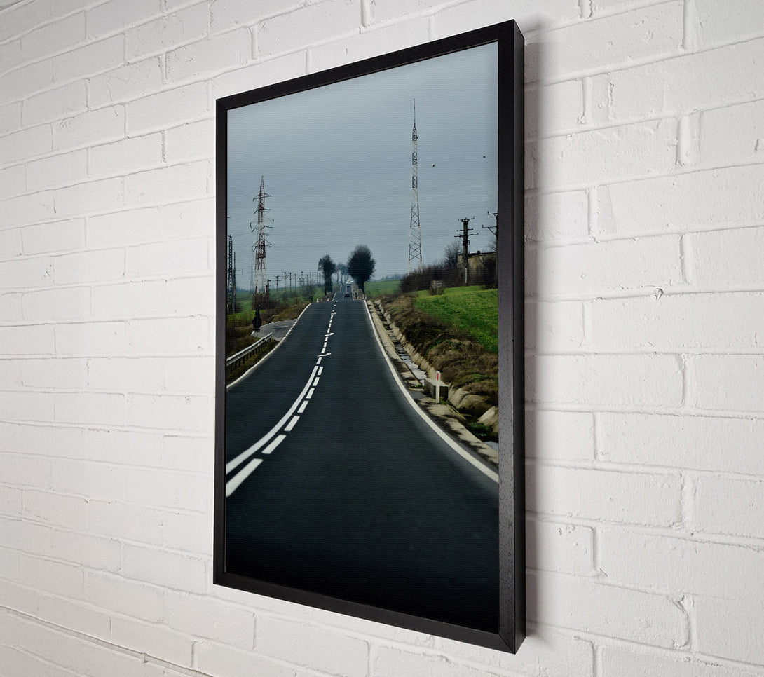  A Canvas Print of Blacktop Towards The Grey Canvas Wall Art