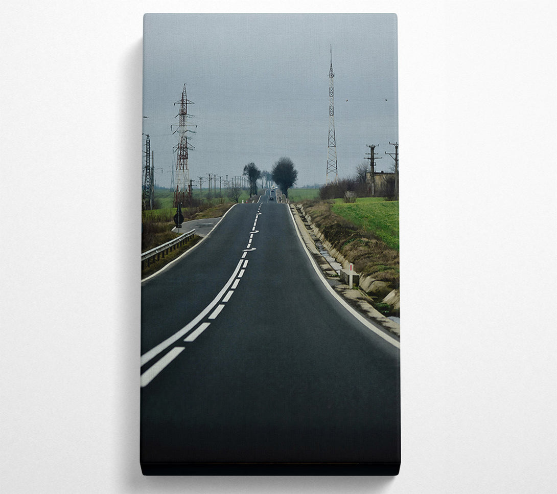  A Canvas Print of Blacktop Towards The Grey Canvas Wall Art