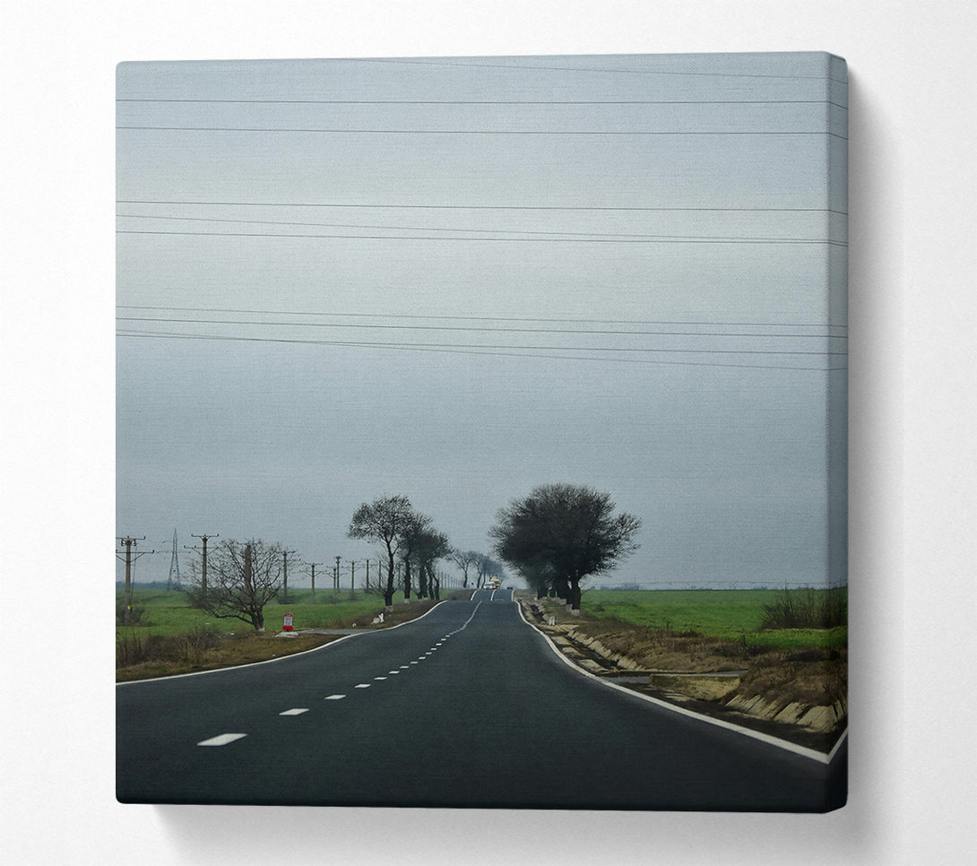  A Canvas Print of Blacktop Under Grey Skies Canvas Wall Art