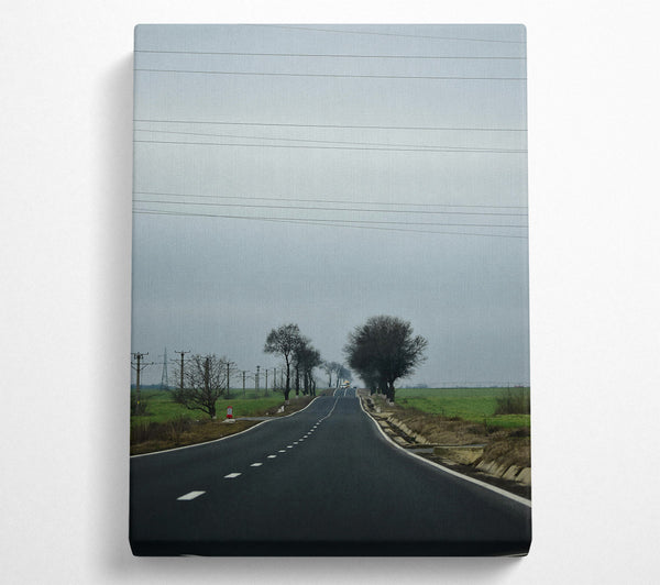  A Canvas Print of Blacktop Under Grey Skies Canvas Wall Art