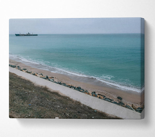  A Canvas Print of Azure Coastal Path Canvas Wall Art